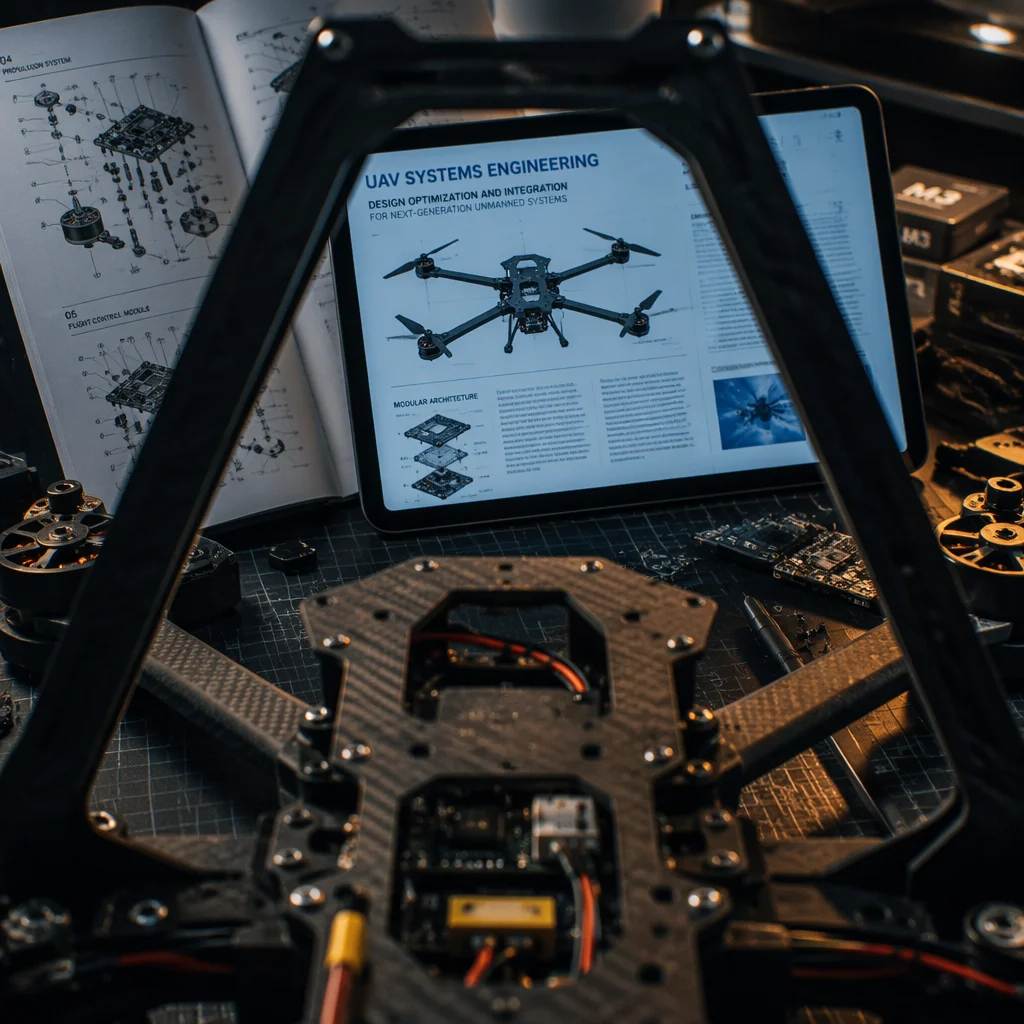 Conceptual engineering resource workspace with UAV reference materials